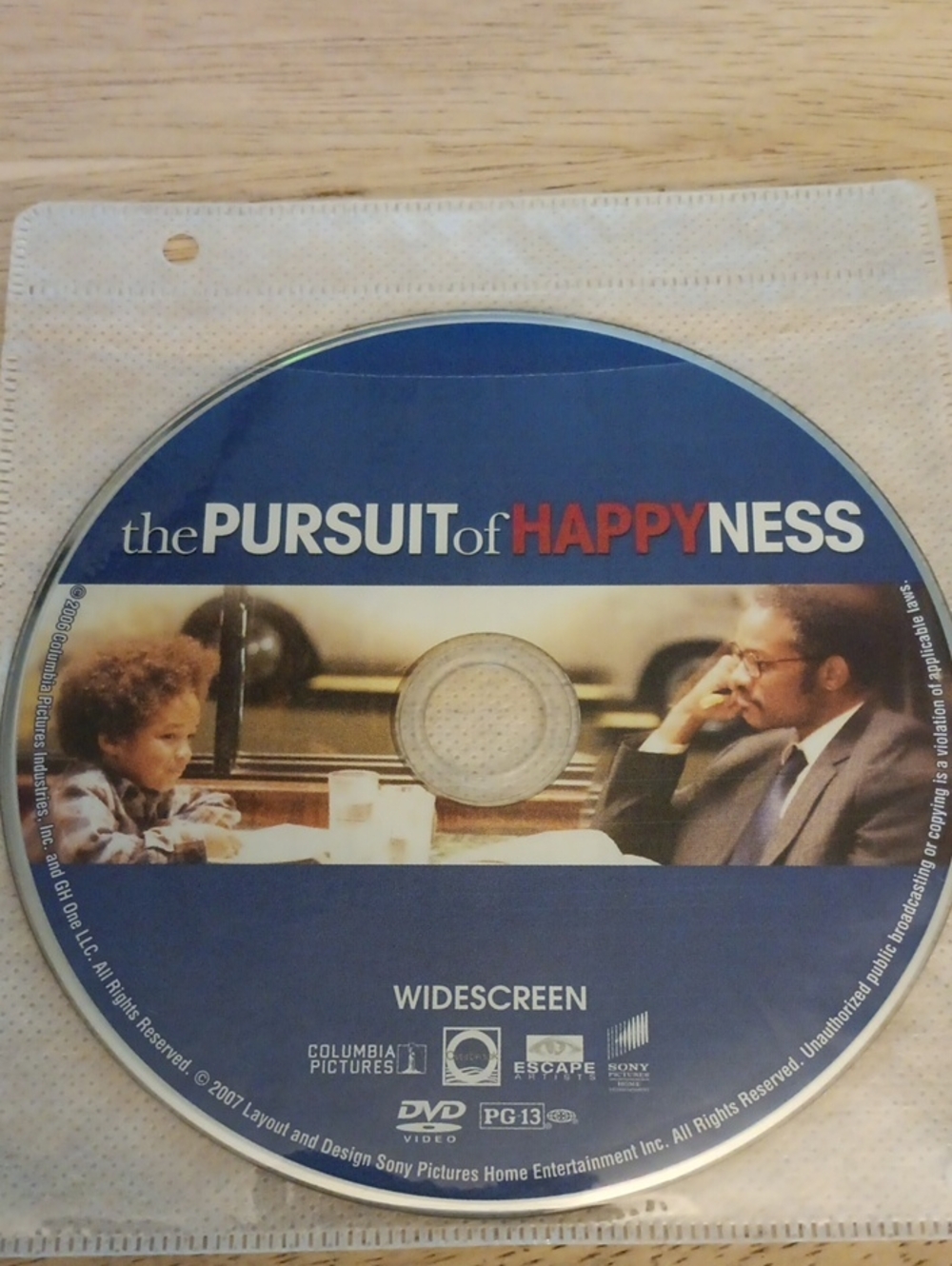 The Pursuit of Happyness (Widescreen) DVD *NO CASE*